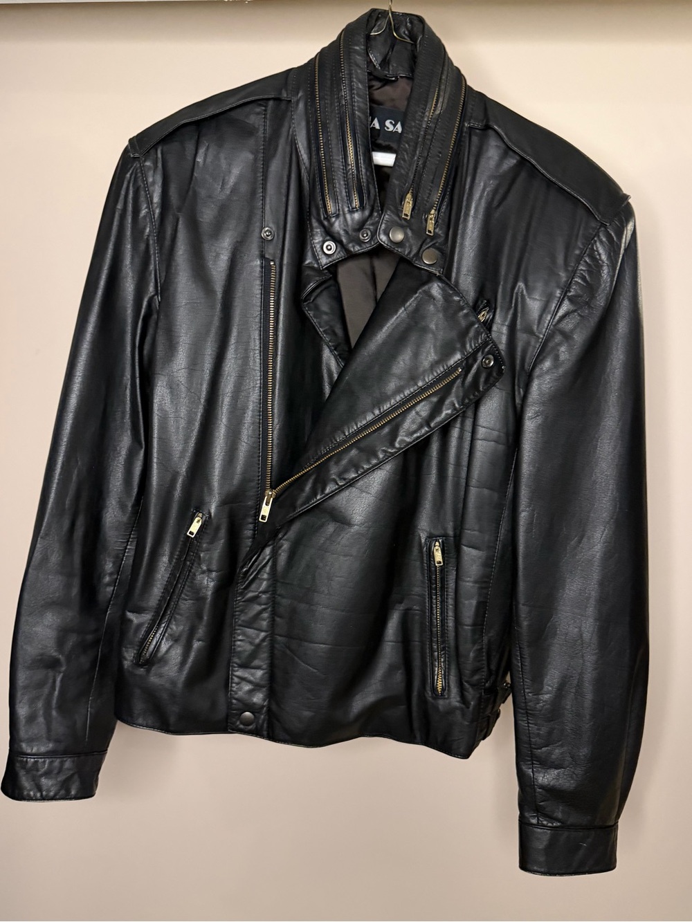 Vintage Donna Sacs Black Leather Moto Jacket - Picture 3 of 11